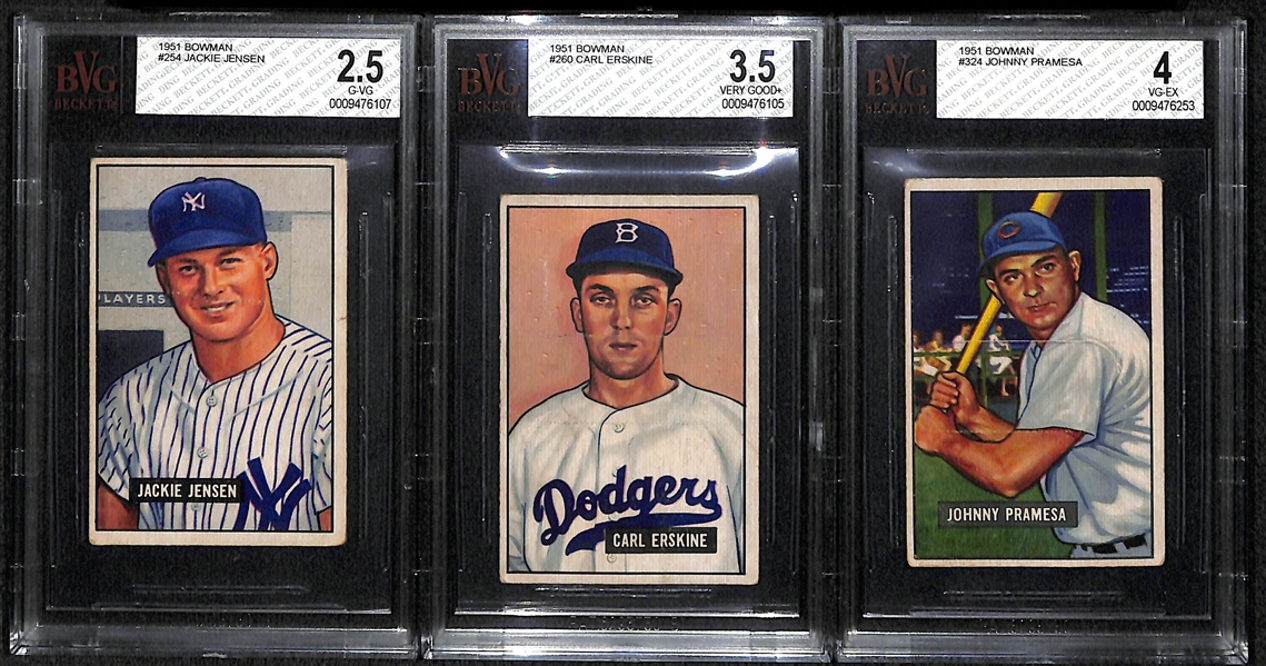 Lot Of 3 1951 Bowman High # Cards w. Jensen 